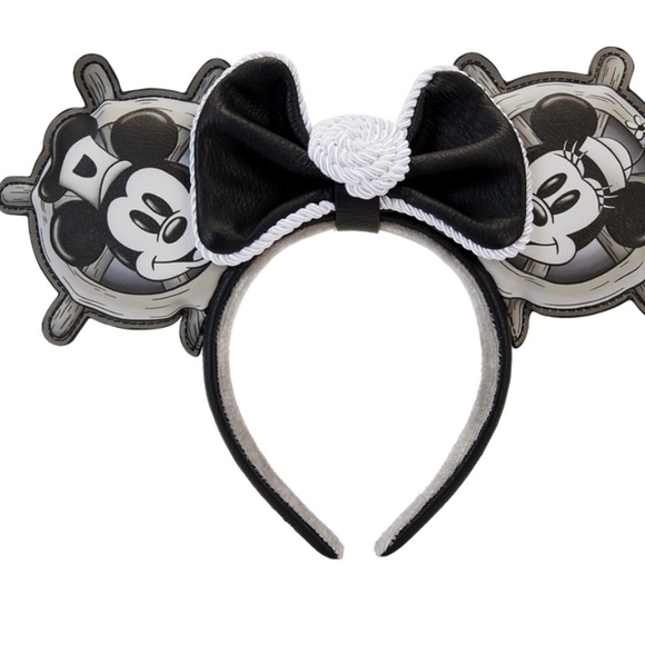 🖤🩶🐭🏰⚓️ Steamboat Willie Mickey EARS ONLY  loungefly disney EXCLUSIVE 😍 NEW! - Picture 3 of 6